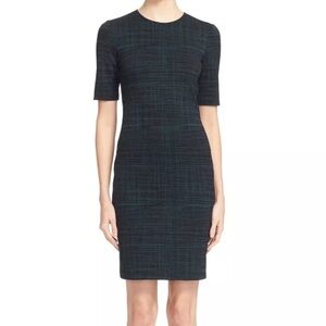 Theory Structured Knit Short-Sleeve Sheath Dress